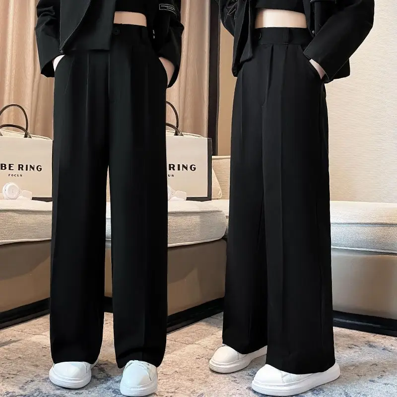 2026 Girls Spring Casual Wide Leg Medium Large Fall Fashion Straight Long Pants Kids High Waist Slim Pants