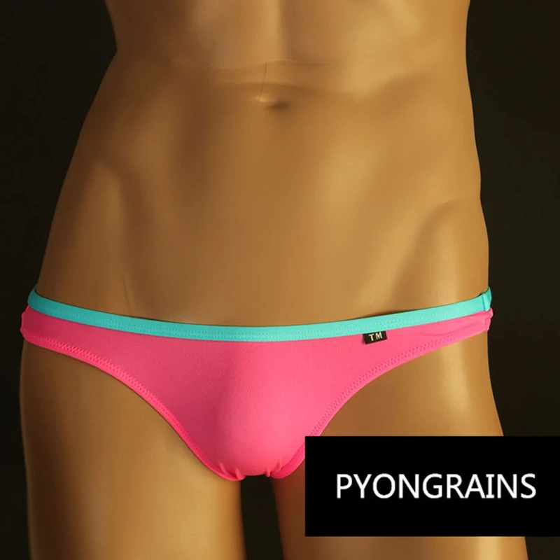 new Men\'s U convex underwear antibacterial thong underwear sexy thin ice silk elastic sexy T pants see through jockstrap men