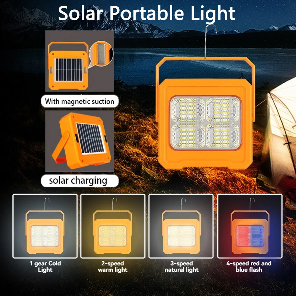 

100W 500W 1000W New USB Rechargeable Solar Flood Light Outdoor Portable LED Reflector Spotlight Floodlight Construction Lamp