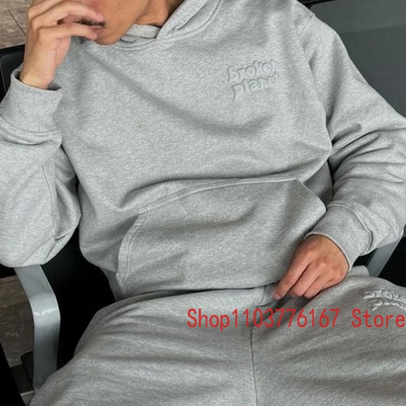 

Foaming LOGO Print Broken Planet Hoodie Pullover Classic Solid Color Men Women Loose Casual Plus Fleecing Sweatshirts Sweatpants