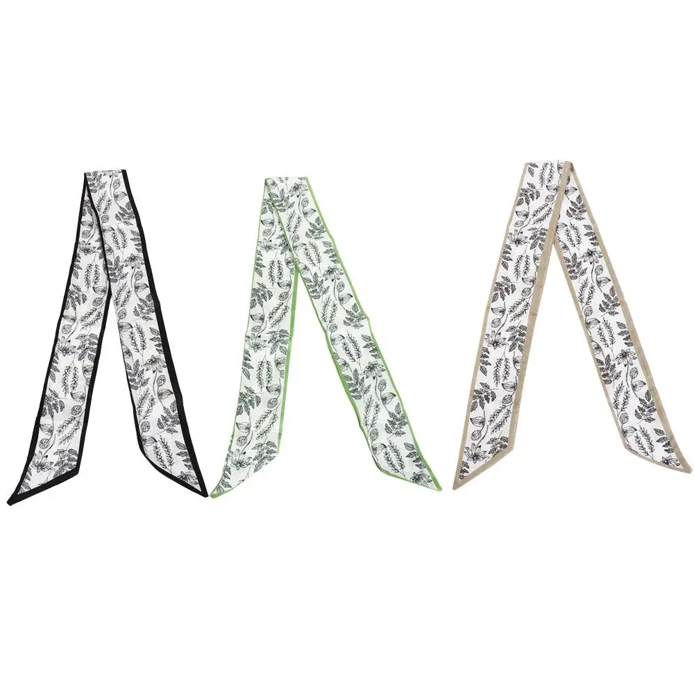 

Hairbands Leaf Korean Style Scarves New Headband Headscarf Flower Printed Scarf Women Hair Ribbon Hair Bands Satin Silk Scarf