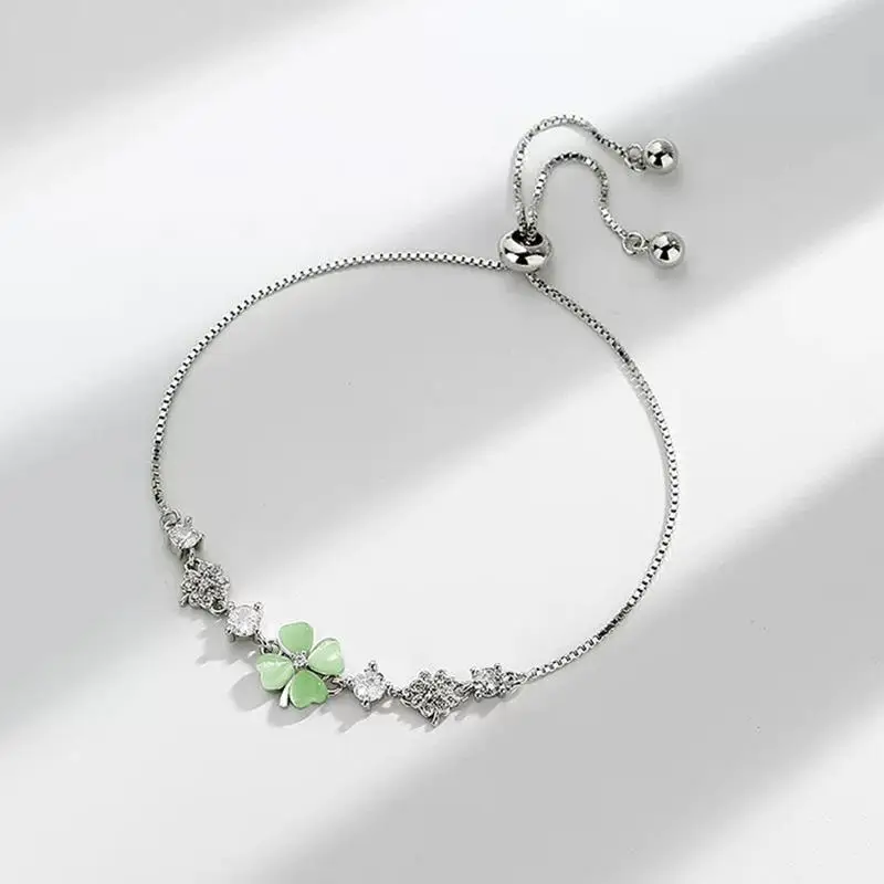 Luxury Zircon Adjustable Bracelet For Women New Fashion Sparkling Colored Flower Bracelet Wedding Jewelry Party Gift