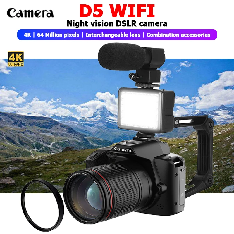 

Professional Camcorder 4K dual camera High definition 64 million pixels WIFI Digital HD Video Camera for Youtube Streaming Vlog