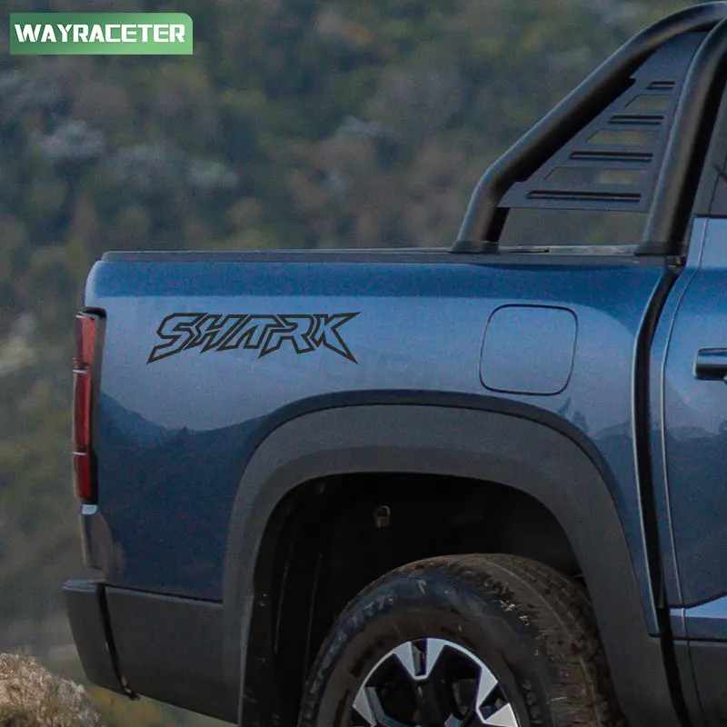 2 قطعة الجذع الجانب ملصق الجسم الباب الجانب ألياف الكربون ملصق حائط من الفينيل ل BYD القرش 6 التقاط 2025 على الطرق الوعرة 4X4 2024 2026 اكسسوارات