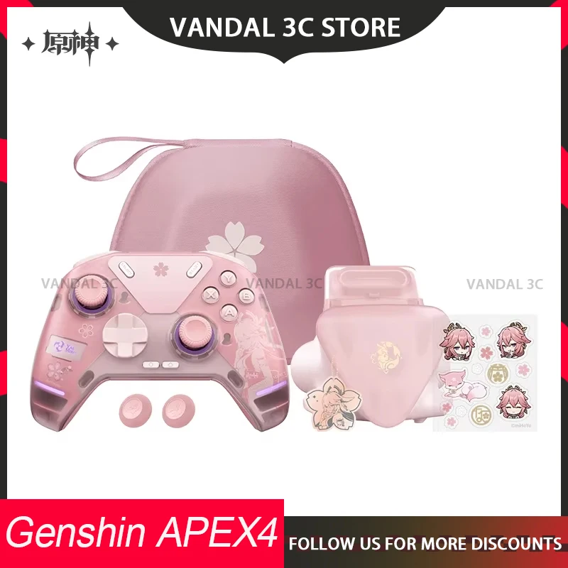 Genshin APEX4 Gamepads Yae Miko Wireless Pink Game Handles Customized Gaming Controllers With Hall Rocker XBOX STEAM PC  Gamer