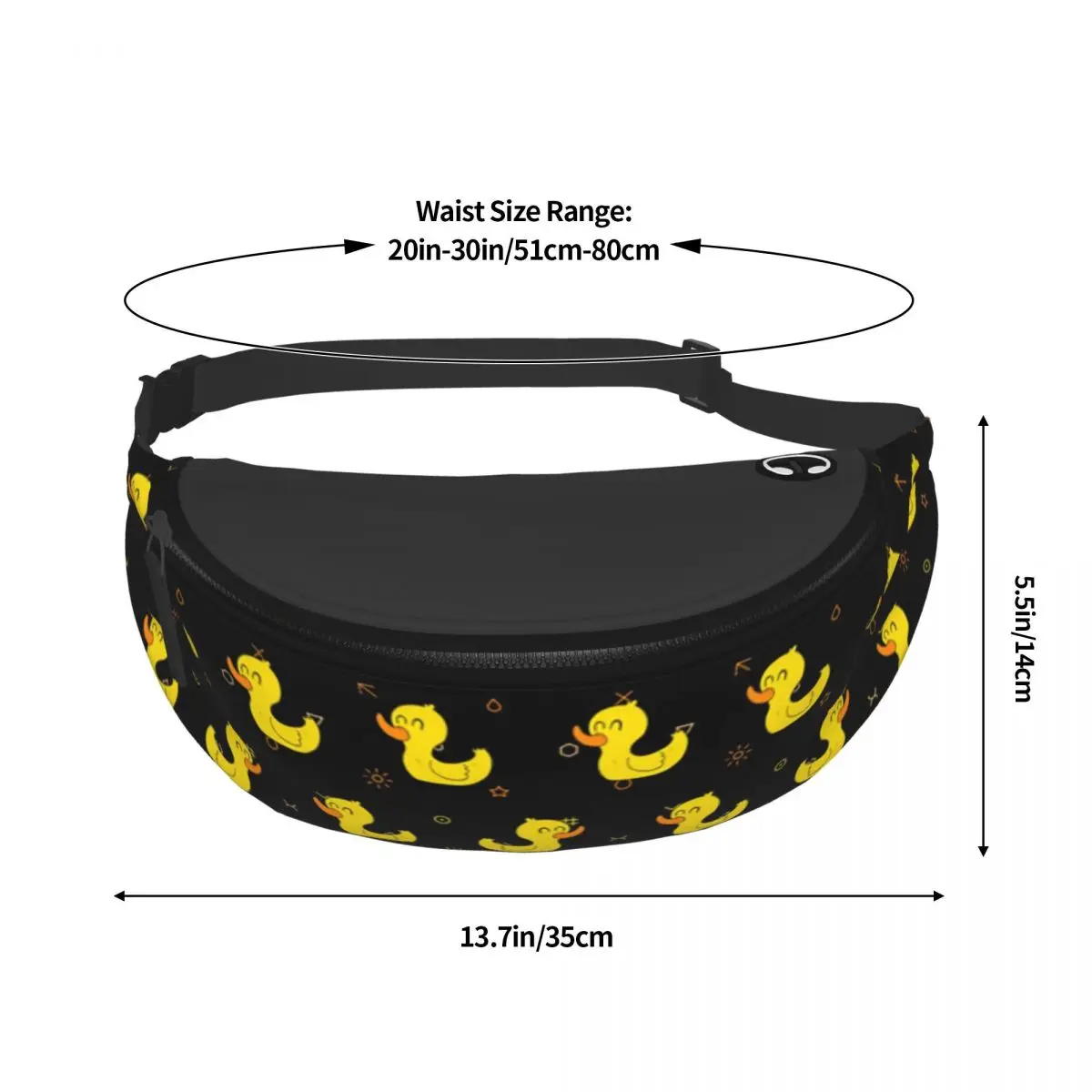 Bolsa de cintura crossbody dos desenhos animados para homens e mulheres, bolsa de dinheiro do telefone correndo, bonito patos padrão Fanny Pack, moda