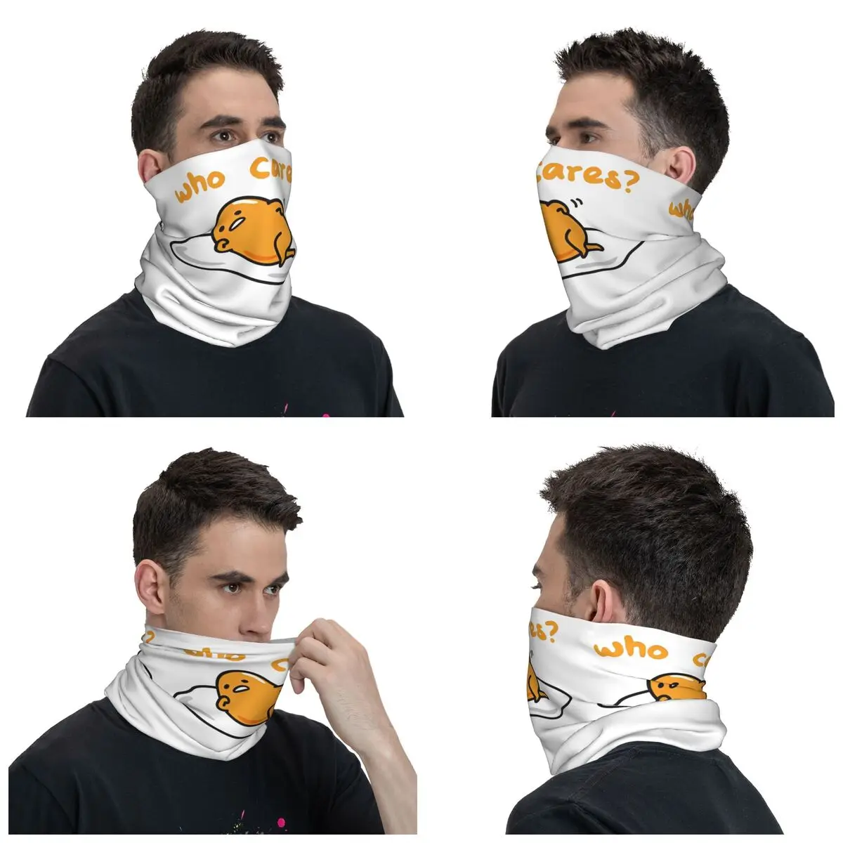 Gudetama siapa yang peduli? Balaclava masker bersepeda mendaki berkemah, syal mode musim gugur masker taktis antilembap tahan angin