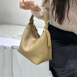 Toptrends skóra bydlęca prawdziwej skóry małe torby na ramię Crossbody dla kobiet 2024 Trend projektant torebki z grubej bawełny torebki damskie Hobo