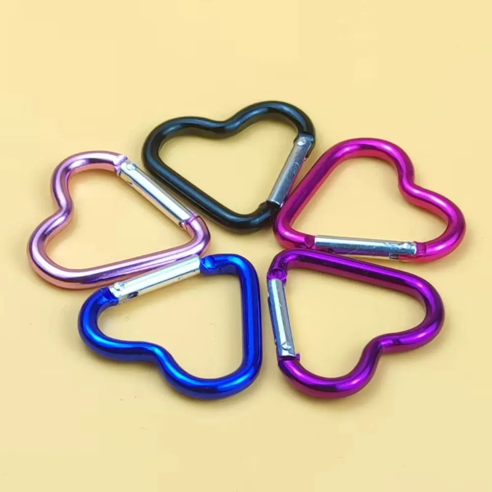 

15pcs Heart-shaped Quick Release Carabiner Electrophoresis Aluminum Alloy Outdoor Sports Buckle Durable Multifunctional