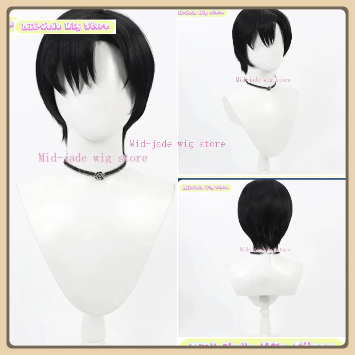 

Mid-jade Wig Store Alien Stage Ivan Cosplay Wig Anime Game Role-playing Halloween Party Synthetic Wig