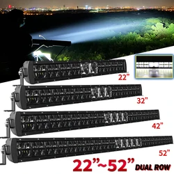 HAOLIDE 22인치/42인치/52인치 오스람 LED 라이트 바 초고휘도 콤보 드라이빙 램프 듀얼 로우 렌즈 타입 LED 오프로드용 드라이빙 라이트