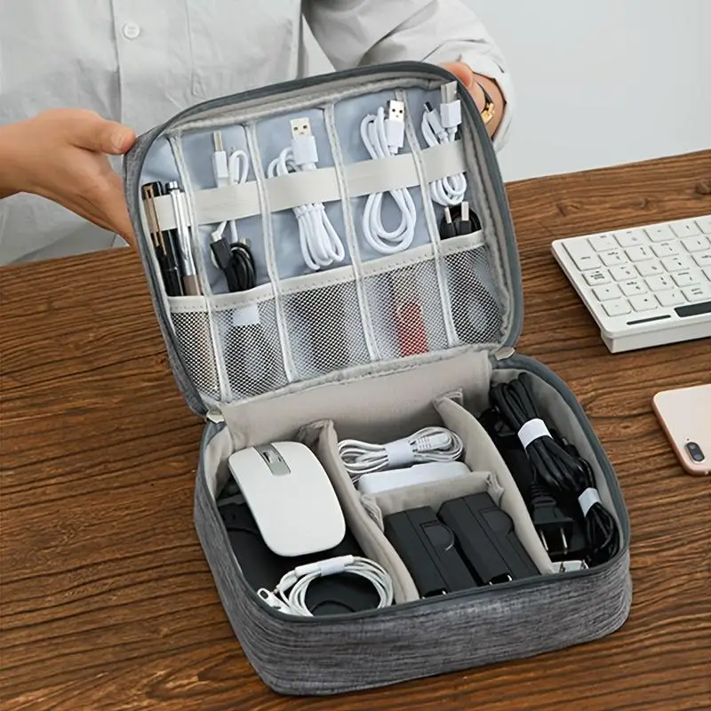 Waterproof Cable Storage Organizer Bag For USB Chargers And Electronic Accessories Portable Travel Cable Management Pouch
