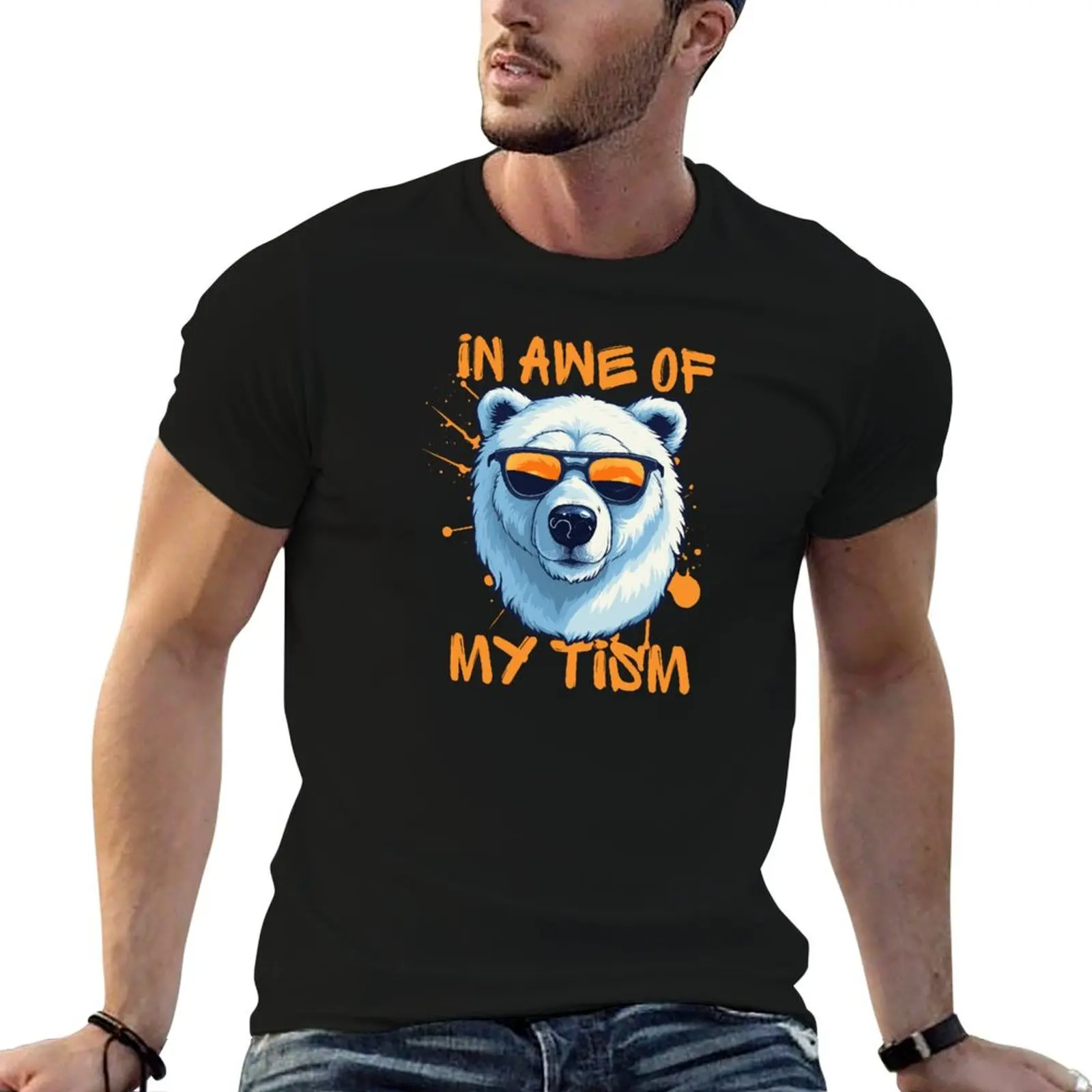 T-shirt drôle AweTism Pride pour la Saint-Patrick, T-shirt « In Awe Of My Tism » unique, t-shirt homme décontracté en coton 100%
