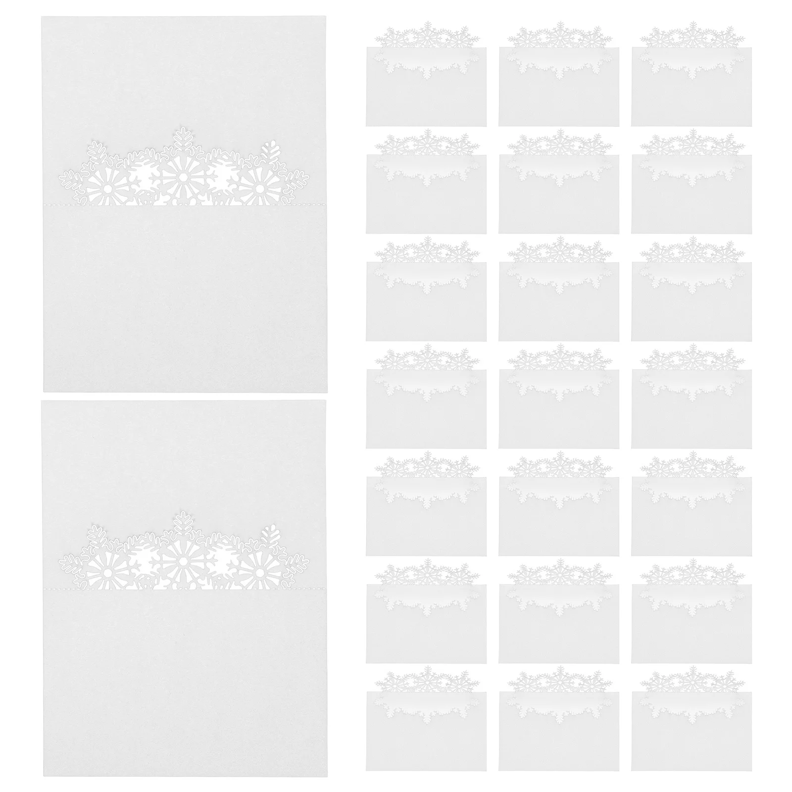 

50pcs Christmas Snowflake Table Place Blank Seating For Wedding Reception Winter Dinner Party Table Setting Name Cards Guest