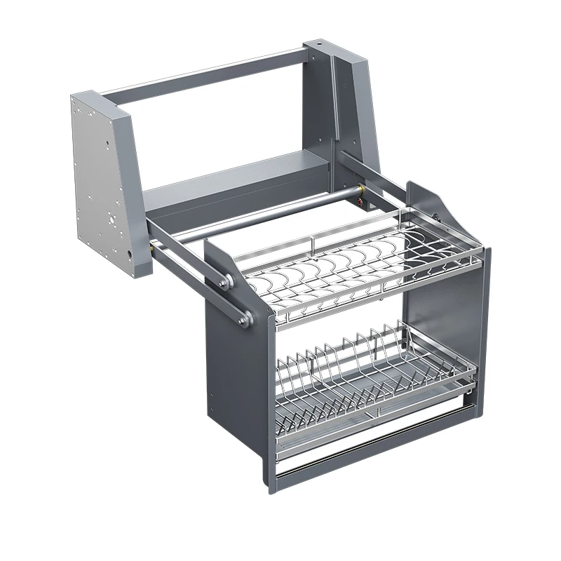 Cabinet Accessories Pull-down Cabinet Storage Large Capacity Double-layer Electric Lifting Bowl Rack Lifting Cabinet