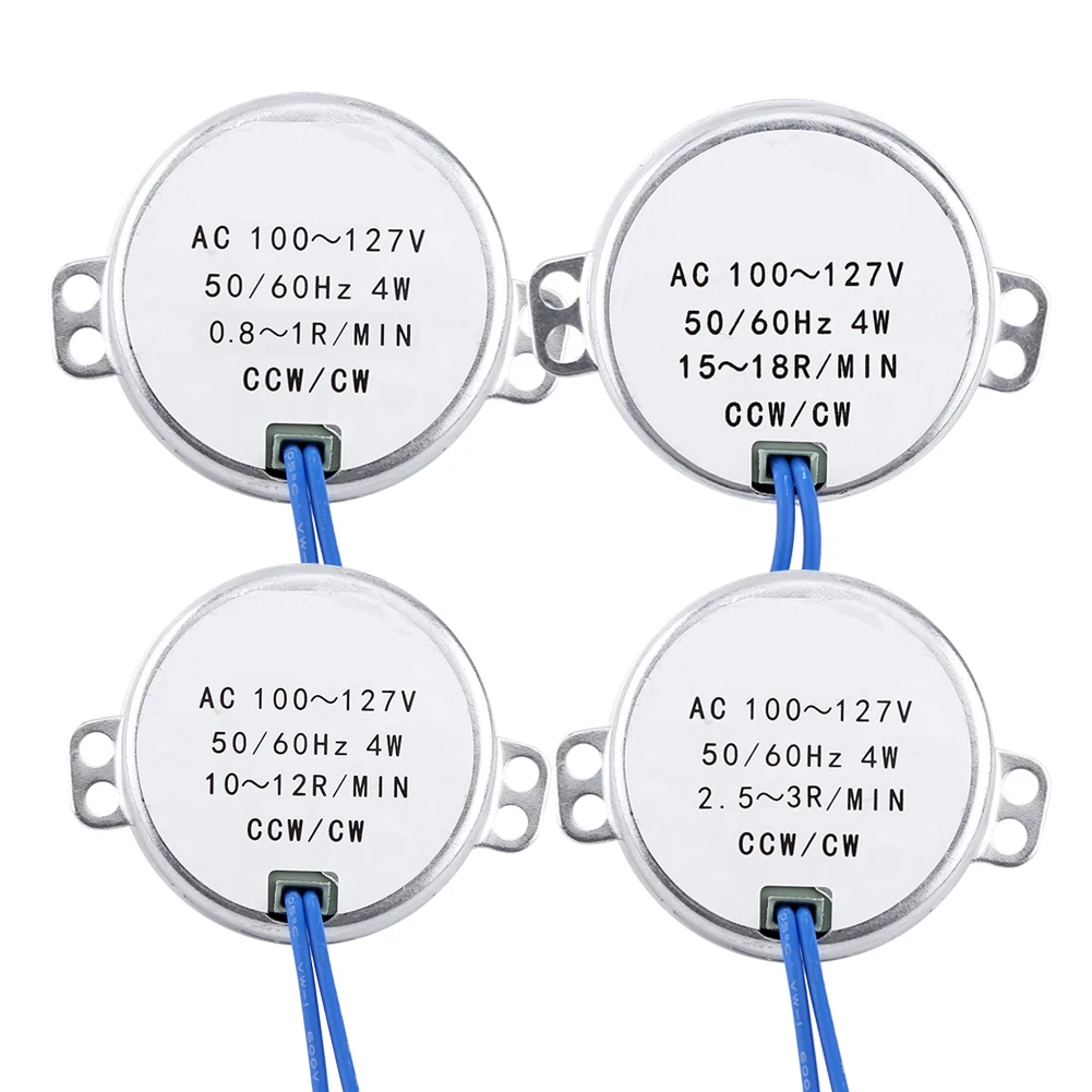【Sale】AC 100-127V 4W Synchronous Motor 50/60Hz CCW/CW Geared Motor Synchronous Motor