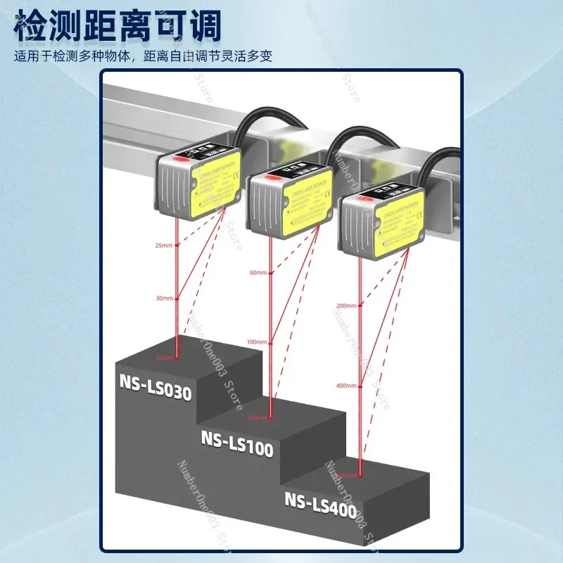 High Precision Laser Displacement Sensor 0.01mm Distance Measurement Digital Display Analog Switch RS485 Output