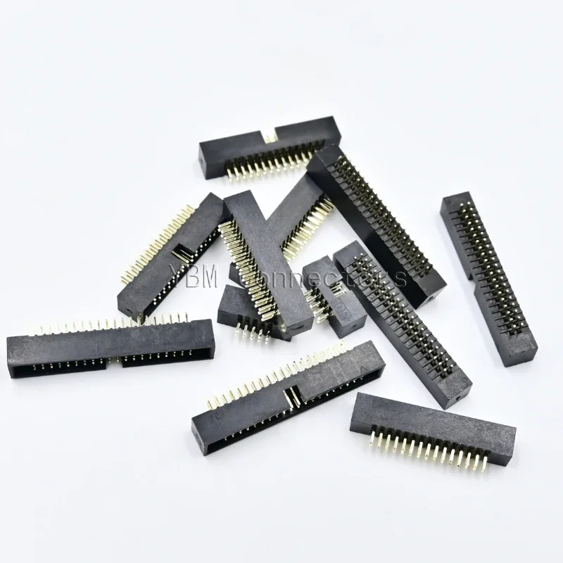 10pcs DC3 Header 1.27mm Pitch Double Row Male Socket Straight Pin IDC Box Header Connector Dip 2x3pin-50pin JTAG Socket for Elec