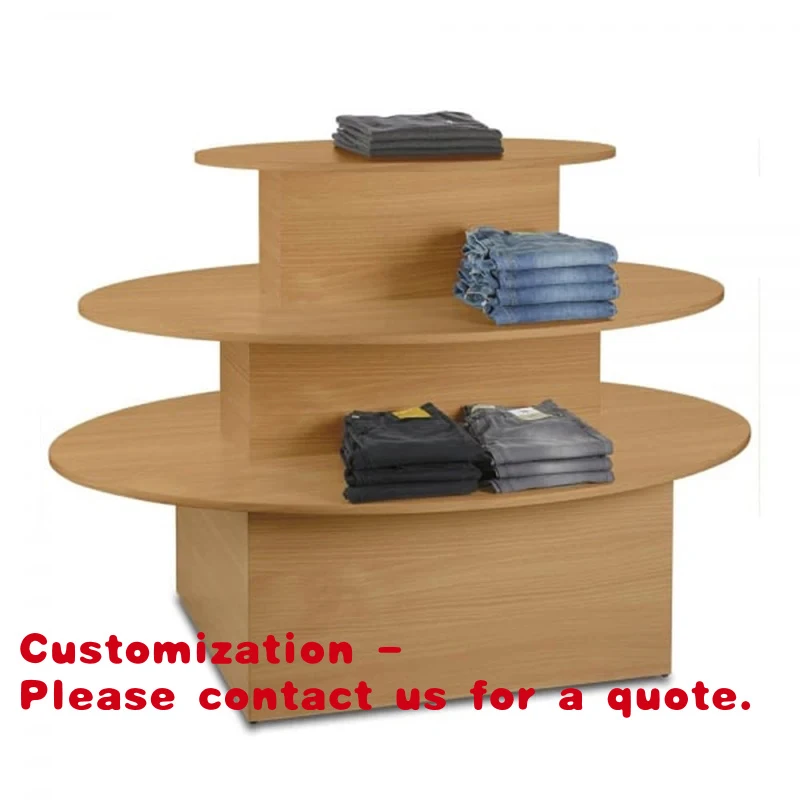 custom.3 Tier Supermarket High-end Rack Display Shelf Metallic Light Duty Customized Wood Store Style Stand Surface Packing Type