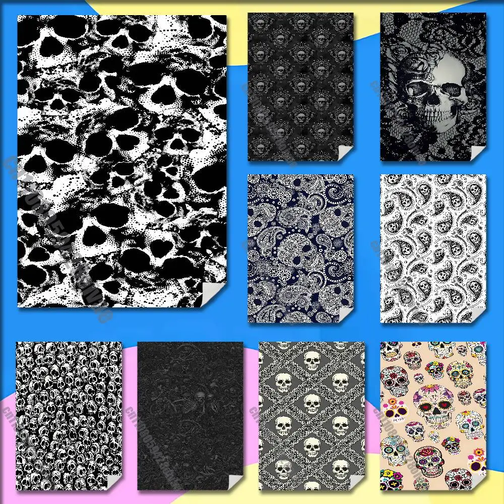 

Lace Skull Flower Pattern Poster Wall Murals For Home 21x30cm Self-adhesive Decoration Sticker Playbill Cover