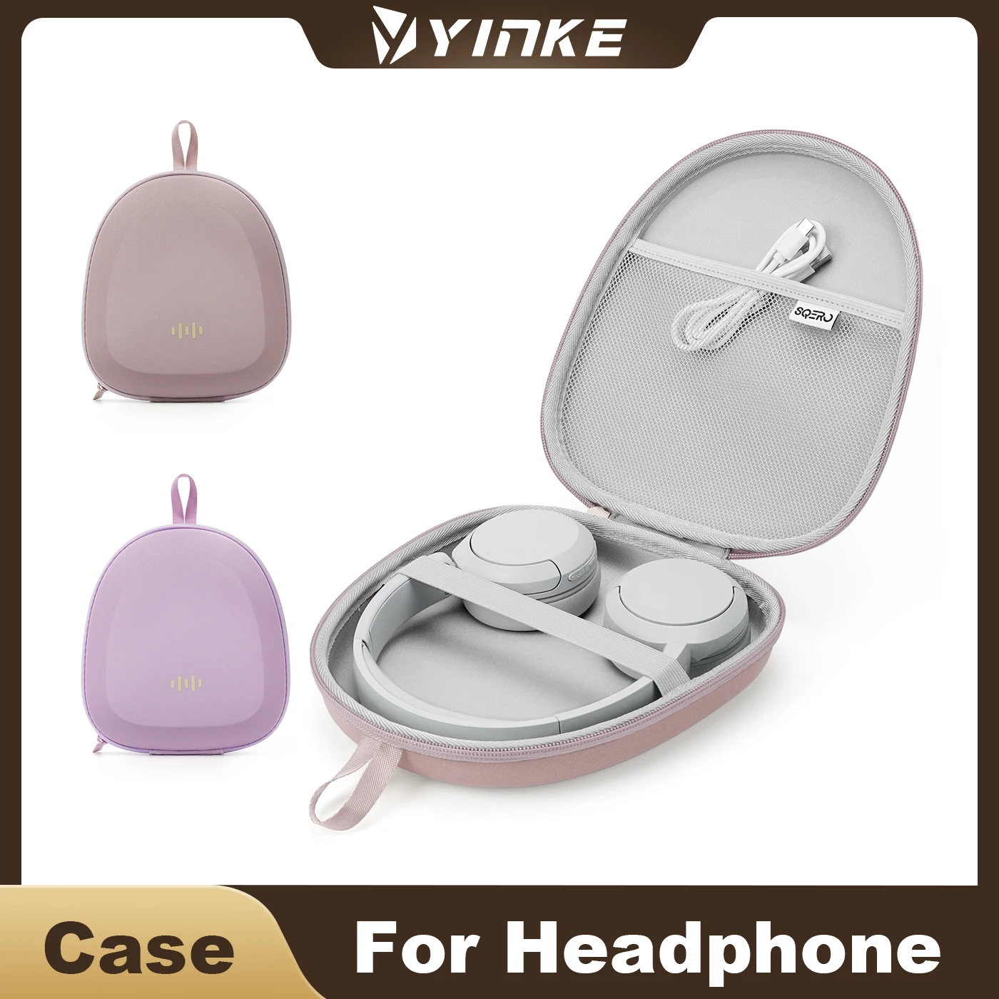Yinke Hard EVA Case Fits For JBL Tune 520 510 Soundcore Q30 Sony WH-CH720 Headphones Shockproof Portable Bag With Multi Pocket
