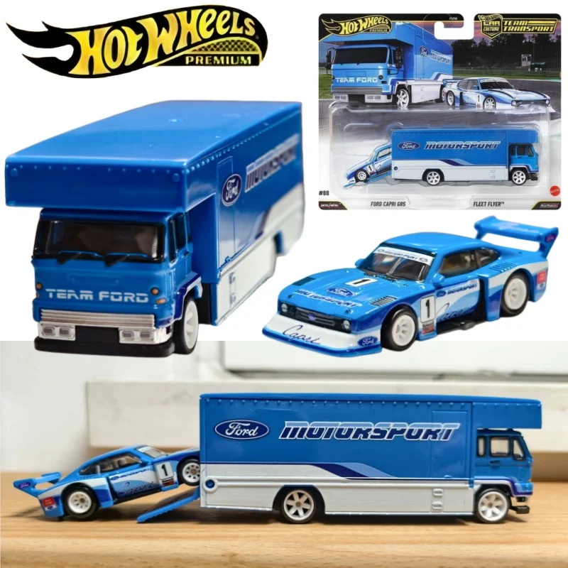 

Hot Wheels Premium Car Culture Team Transport 1/64 Scale Ford Capri Gr5 Motorsport Fleet Flyer Car Model Collectible Gifts