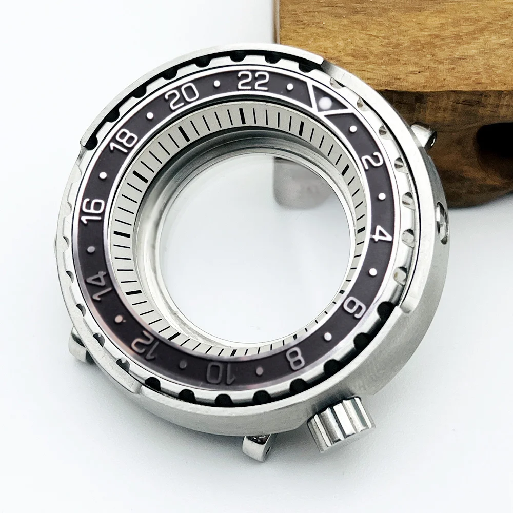 Cassa per orologio al tonno con retro trasparente da 47 mm adatta al movimento NH35 NH36 Fondello trasparente Custodie per orologi in scatola per tonno NH35