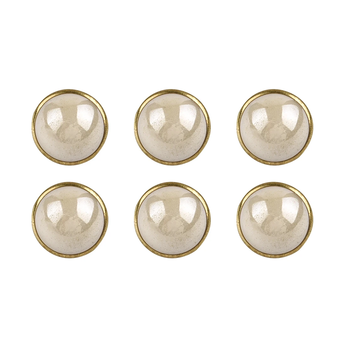 50Pcs/Set White Black Color Pearl Shank Buttons Metal Back 10mm Diameter Sewing Buttons For Clothing Dress DIY Decoration