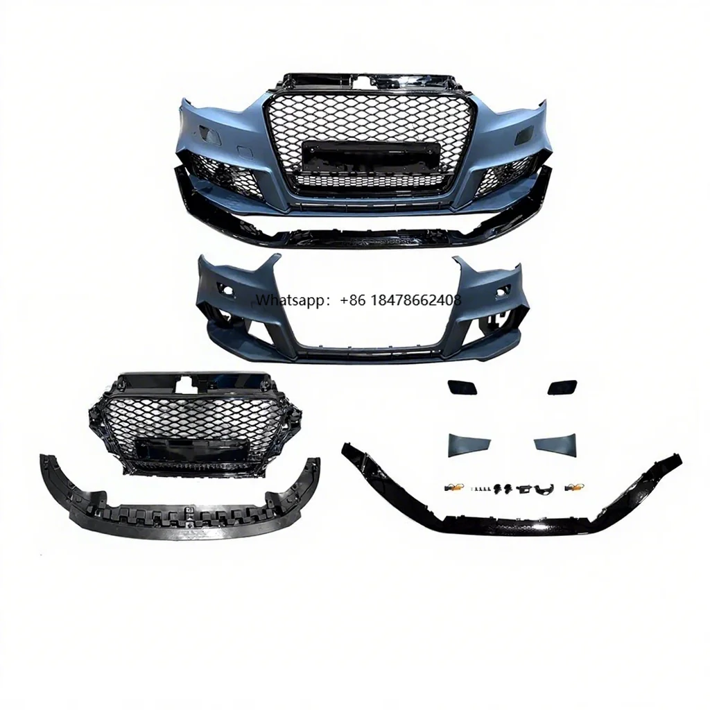 

Factory Price A3 S3 8V Upgrade RS3 Style Front Bumper with Grille Front Lip for A3 S3 8V 2013 2014 2015 2016 Car Body Kit