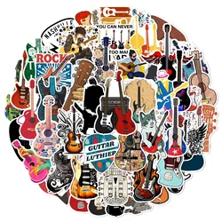 50pcs Vintage Aesthetic Guitar Instrument Stickers For Guitar Suitcase Laptop Phone DIY Sticker Retro Scrapbooking Supplies