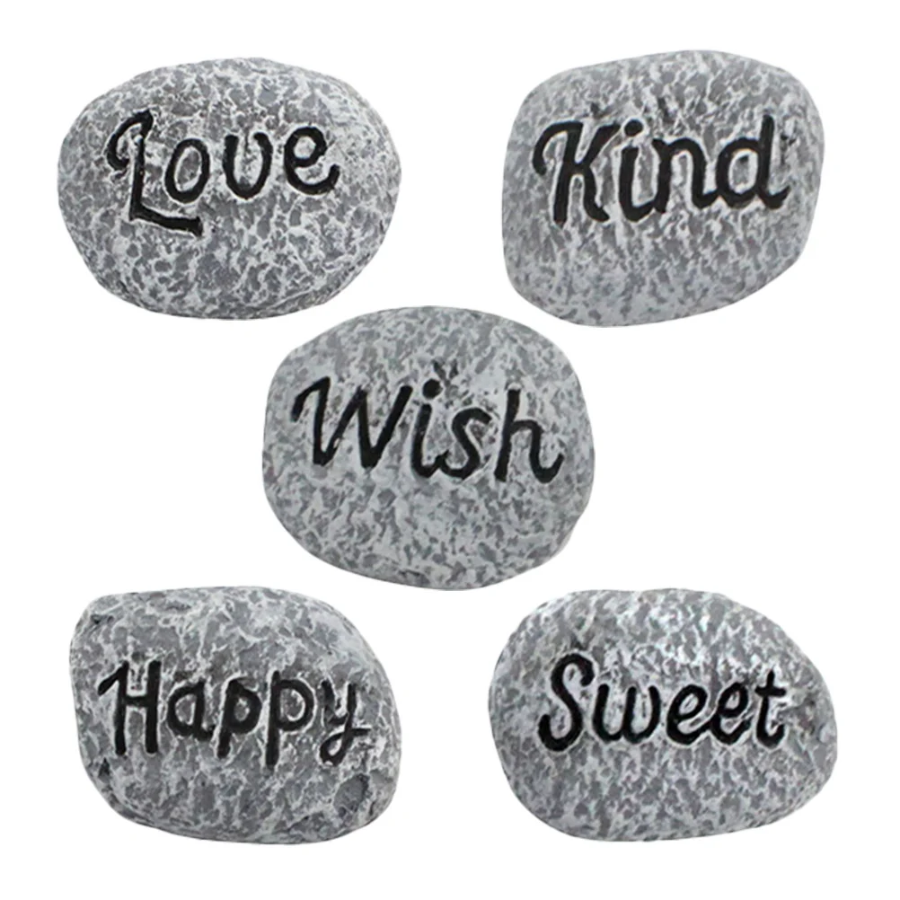 

5Pcs Resin Small Stones Polished Multi-Color Aquarium Fish Tank Flowerpot Decorative Stones for Gardening Bonsai Landscape Rock