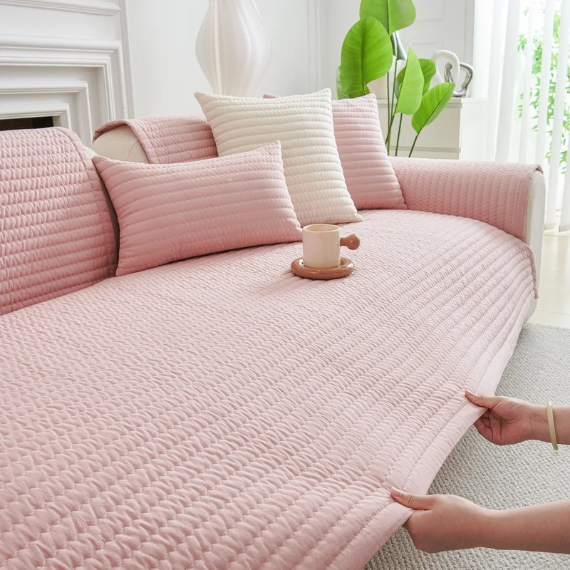 Cotton Non-slip Sofa Cover for Living Room All Seasons Universal Sofa Cushion Pastoral Style Small Florals Couch Towel Protector