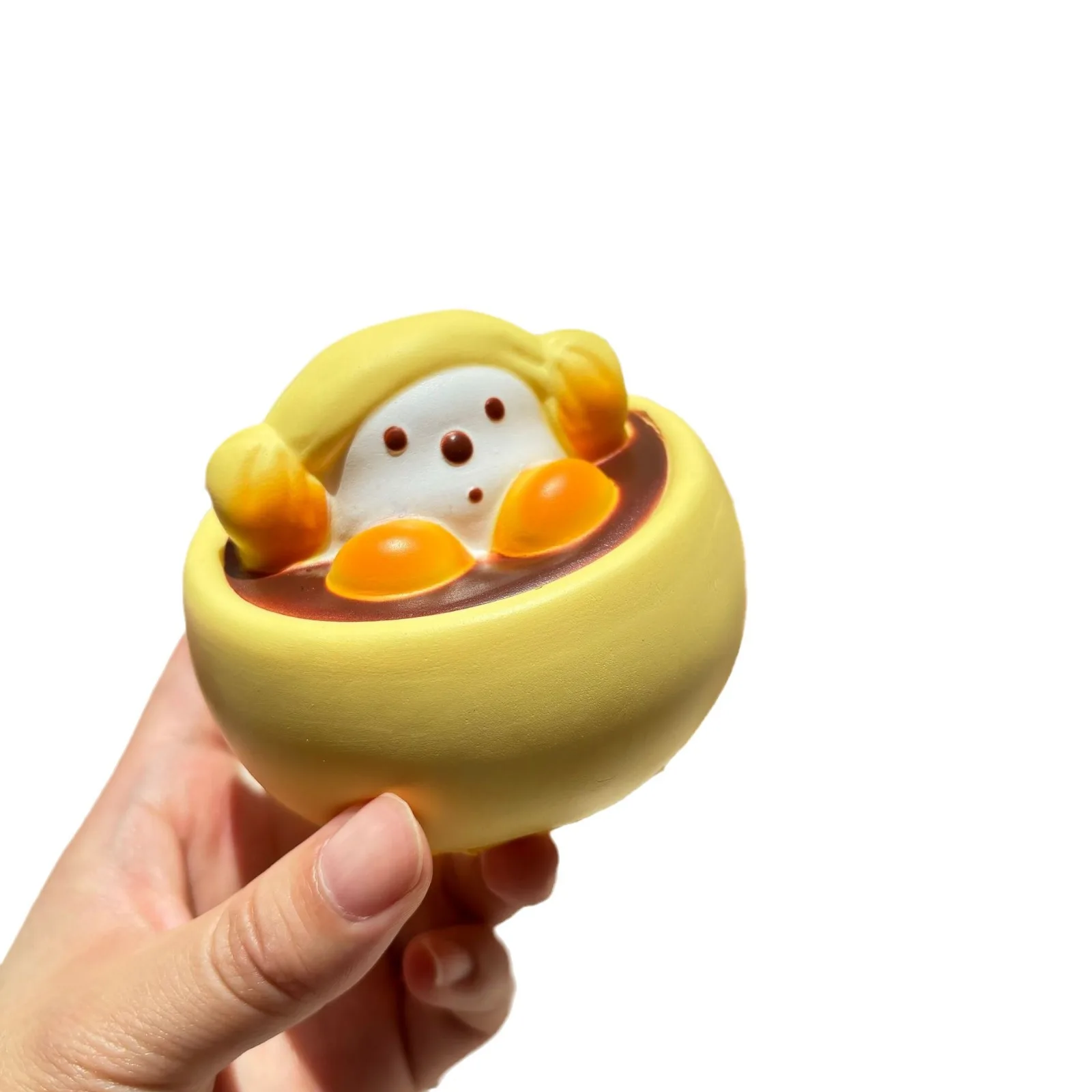 New Kawaii Big Bowl Of Dumplings Puppy PU Slow Rebound Toys Cartoon Cute Puppy Pinch Music Fidget Stress Relief Toys Gifts