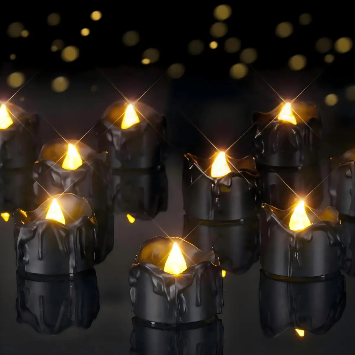Velas electrónicas de 12 piezas, luces de decoración navideña, velas sin humo, arreglo de ambiente de fiesta de Navidad y Halloween