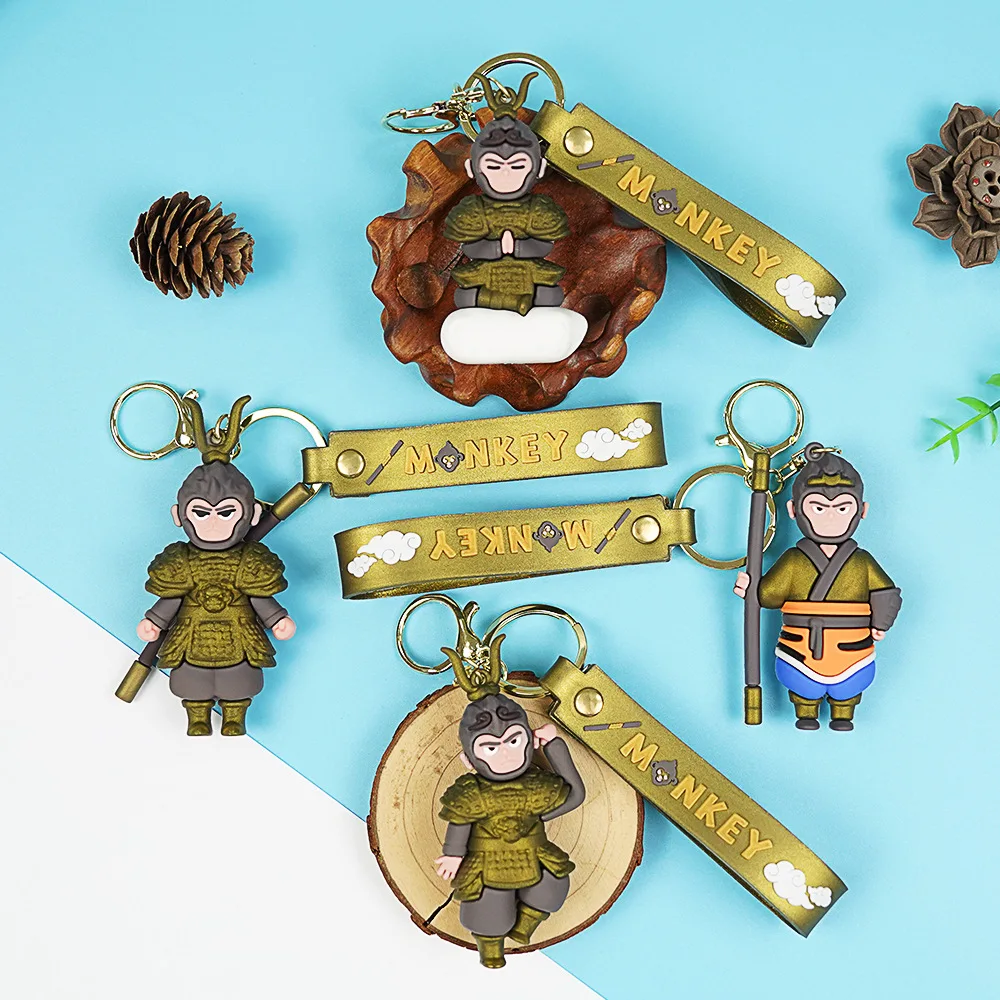 MINISO Black Myth Wukong Game Keychain Journey to the West Monkey King Keychain Monkey Doll Bag Pendant Car Pendant Gift