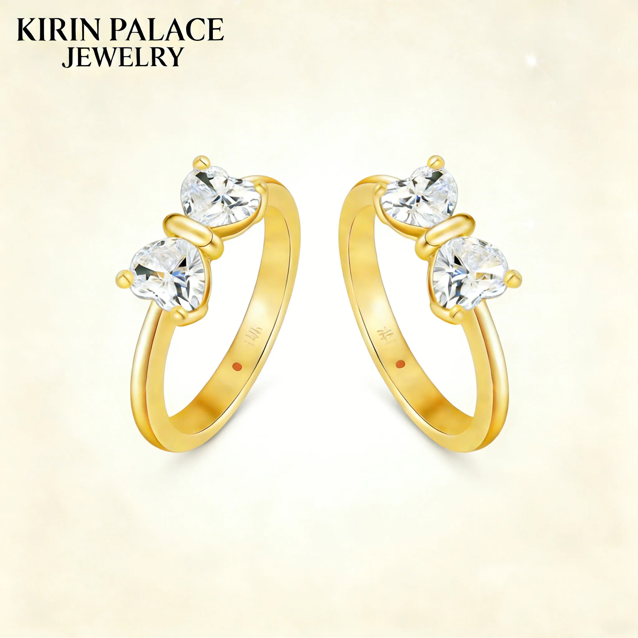 

Кольцо с бантом из 14-каратного золота, 0,5 карата AU585, огранка в форме сердца VVS1 D, цвет, муассанит для женщин, модные романтические украшения, помолвочные свадебные подарки