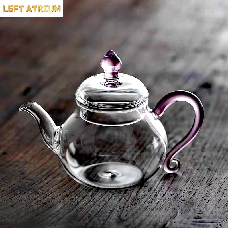 Small Capacity 210ml Heat Resistant Glass Teapot Kungfu Tea Set For One Person Brewing Green Tea Pot Home Tea Maker Teaware