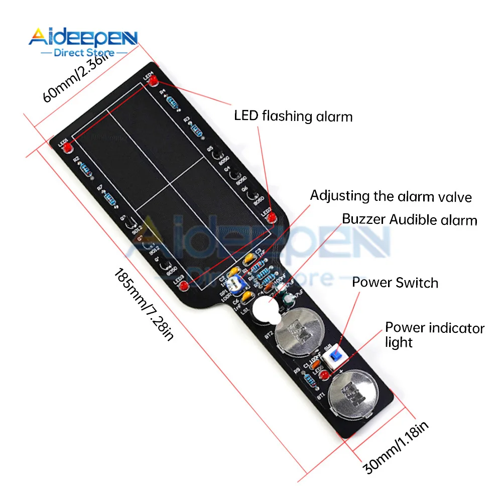 DC 3V-5V Metal Detector Electronic Part DIY Kit Metal Detector Finder Non-contact Sensor Module With LED Flashing Alarm