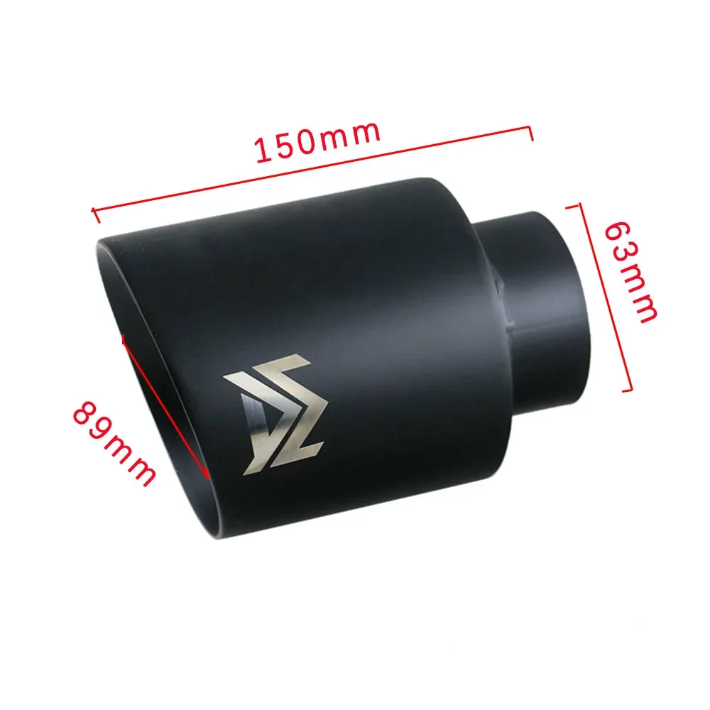 1PCS Universal Sports Car Exhaust End Tip Interface 63mm Slant type 89mm 102mm Outlet Stainless steel Muffler Tail Pipe