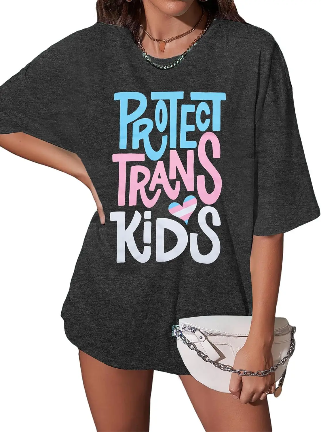 Pride Shirts Trans Right Shirt: Women Protect Trans Kids Shirt Lgbtq Oversized Shirts Short Sleeve Tee Tops 100% Cotton