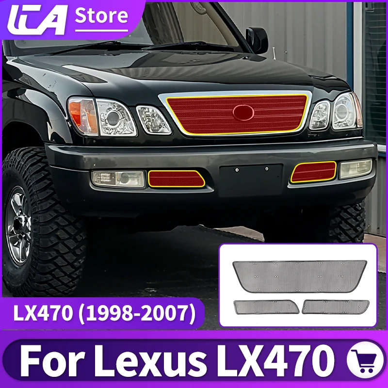 

Для Toyota Lexus 1998-2007 LX470 передняя решетка сетчатая крышка радиатора защита конденсатора переменного тока простая установка аксессуары для экрана от ошибок