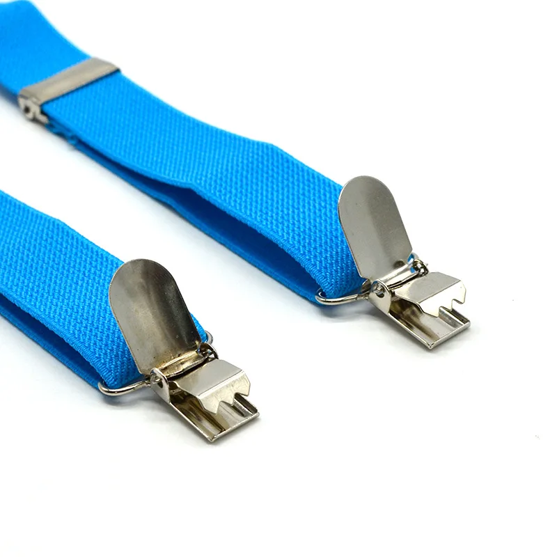 Set da 5 Bretelle per Bambini con Papillon, Colore Unico, 3 Clip, Bretelle Regolabili, Accessori per Matrimoni, 2,5 x 65 cm