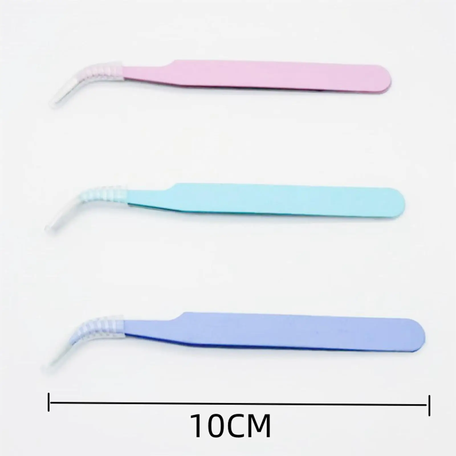 3 pinças artesanais de precisão, ferramenta de cabeça curvada, pinças de extensão de cílios de metal para adesivos, solda, fabricação de jóias, scrapbooking