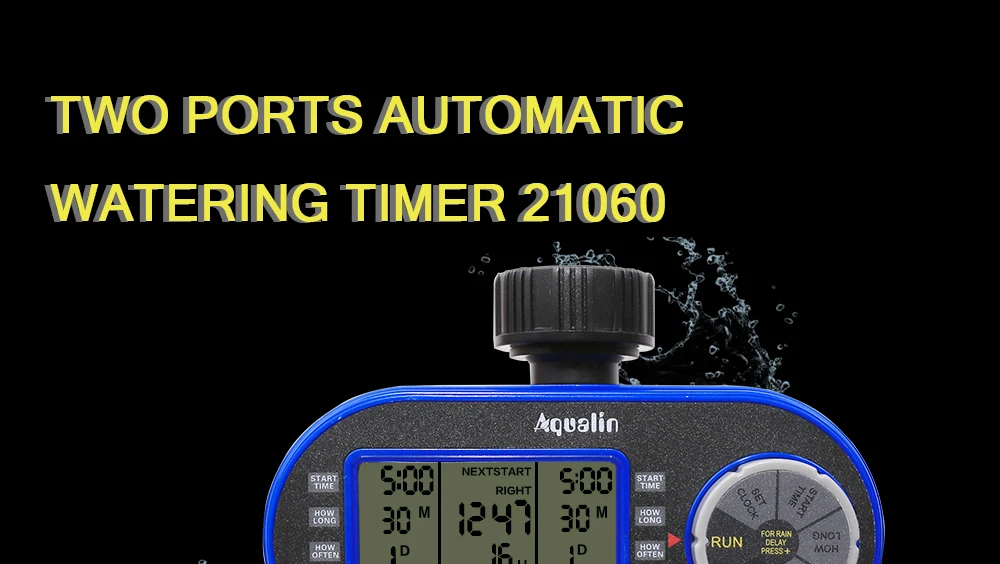 Detalle 1 de Electroválvula Two Outlets Garden Digital Electronic Water Timer Solenoid Valve Garden Irrigation Controller for Garden,Yard Riego