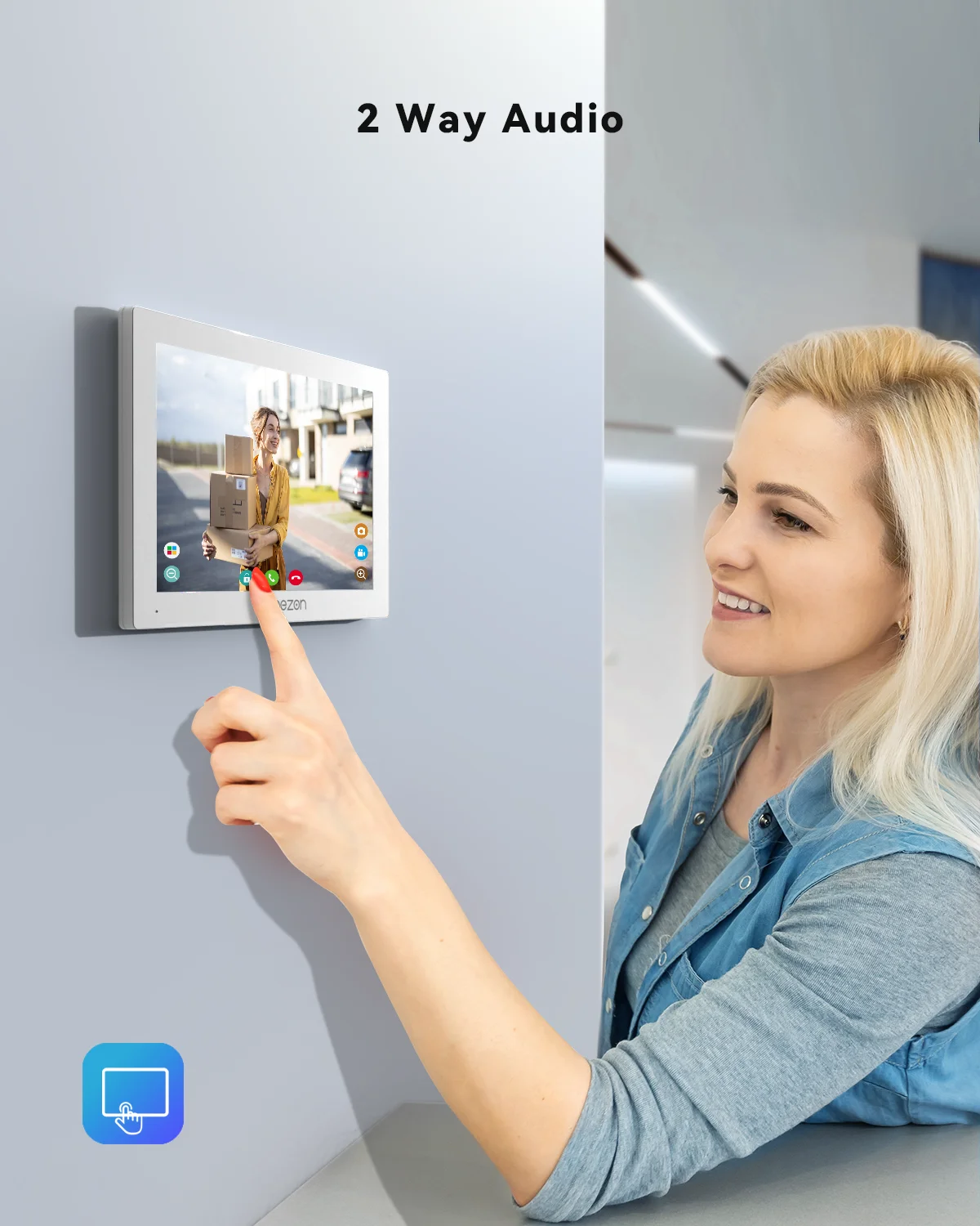 TMEZON 7 Inch Tuya App 1080P Wifi Smart Video DoorPhone Intercom System with Wired Doorbell APP/Password/Card Swipe TouchScreen