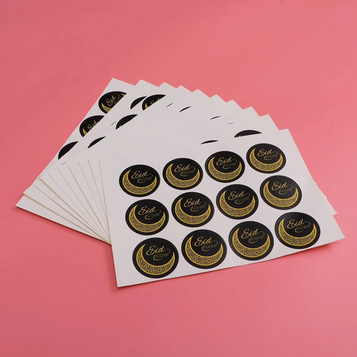 

120 Pcs Stickers Gift Boxes Muslim Eid Mubarak Ornament Round Decorations