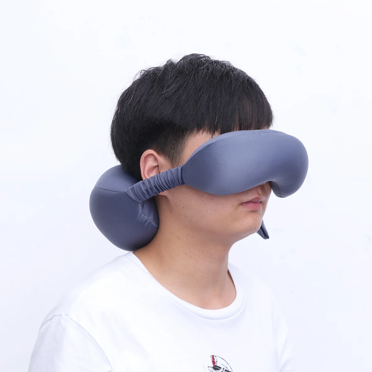 

1Pcs 2-in-1 Eye Mask Pillow Multi-Function Cooling Smooth Travel Neck Pillow Grey Not Easily Deformed Automatic Flow Under