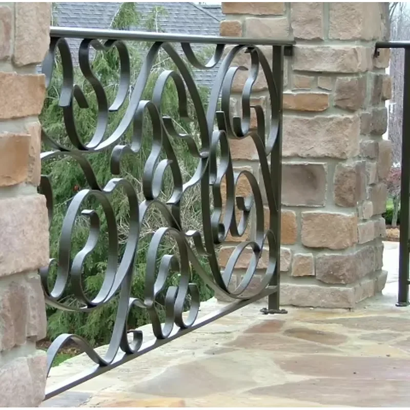 Powder Coated Ornamental Iron Artistic Wrought Iron Whimsical Outdoor Patio Railing
