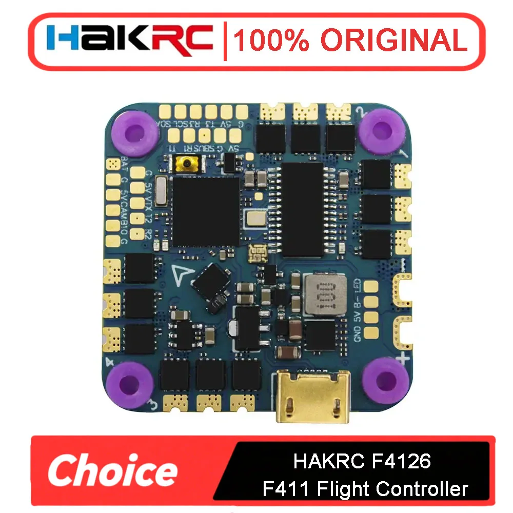 

HAKRC F4126 Flight Controller: F411+ICM42688, BLHeli_S 20A/35A ESC, 8-Layer PCB, OSD/Baro/Curr Sensor 2-6S for FPV Drone