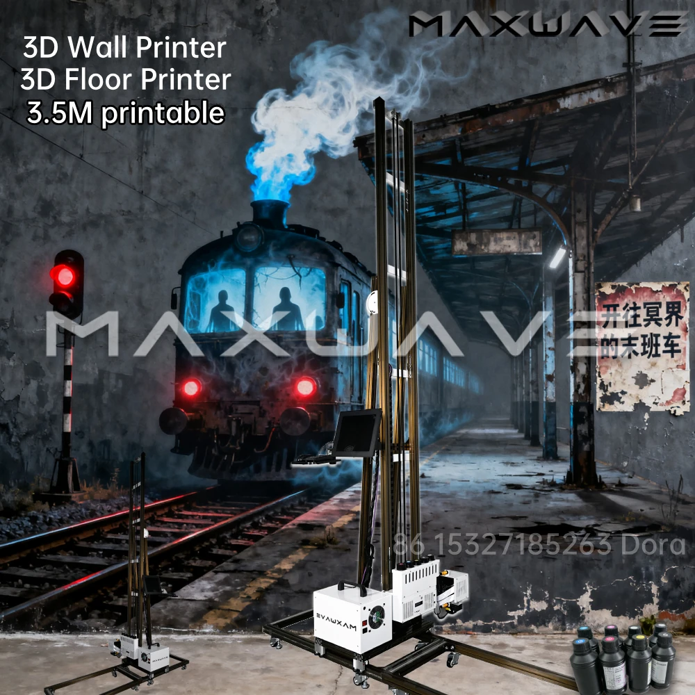 2-in-1 Wall & Floor Printer Wall Printer | Multi-Surface Compatibility | Foldable Portable Original I1600U I3200U Top quality